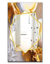 Natural Brown Agate At Crystals - Modern Mirror - Frameless Contemporary Wall Mirror