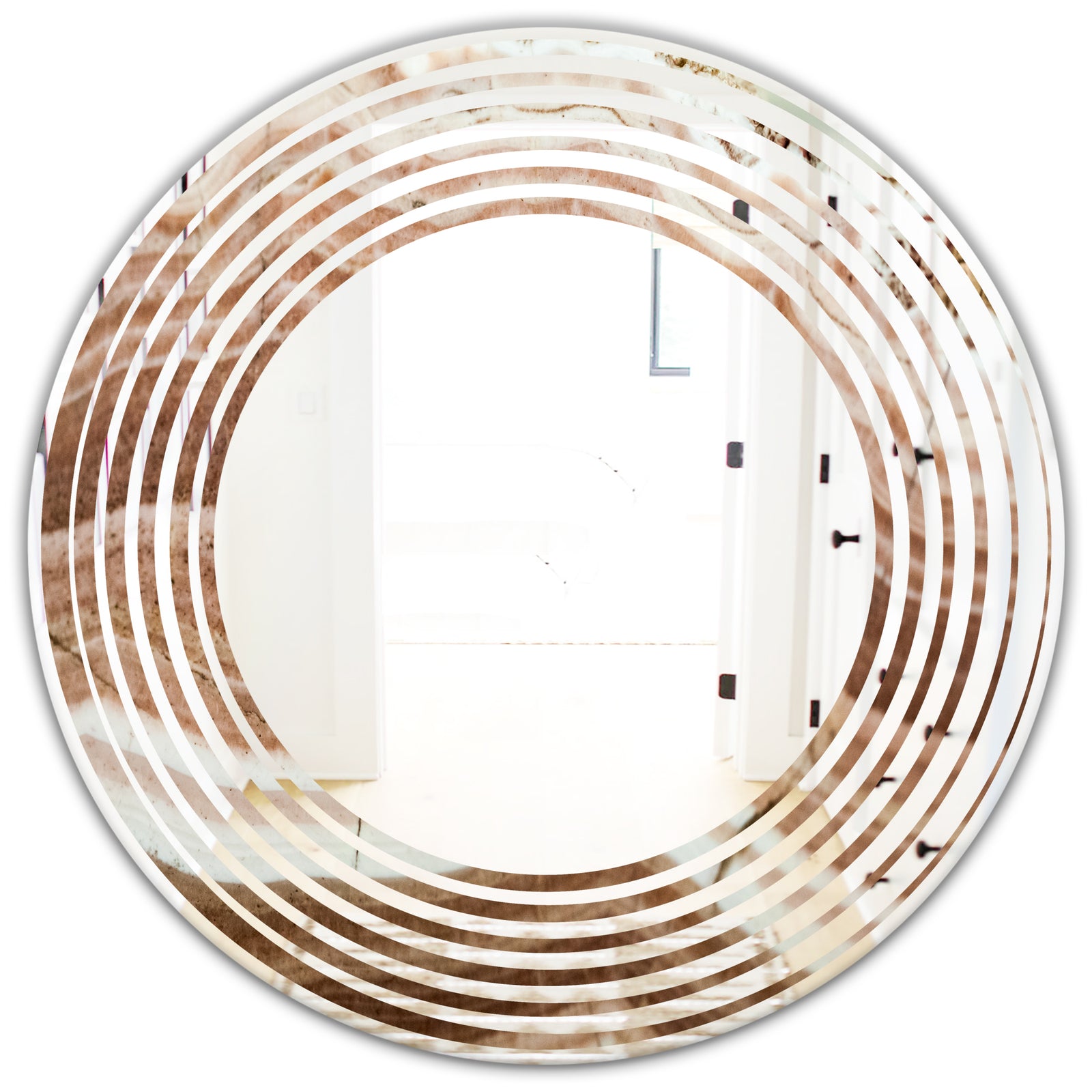 Crystals minerals and stones - Modern Round or Oval Wall Mirror - Wave