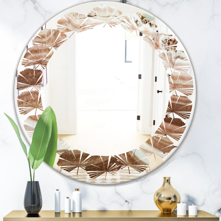 Crystals minerals and stones - Modern Round or Oval Wall Mirror - Leaves