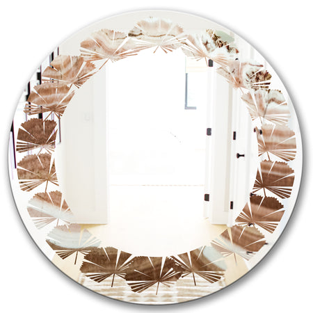Crystals minerals and stones - Modern Round or Oval Wall Mirror - Leaves