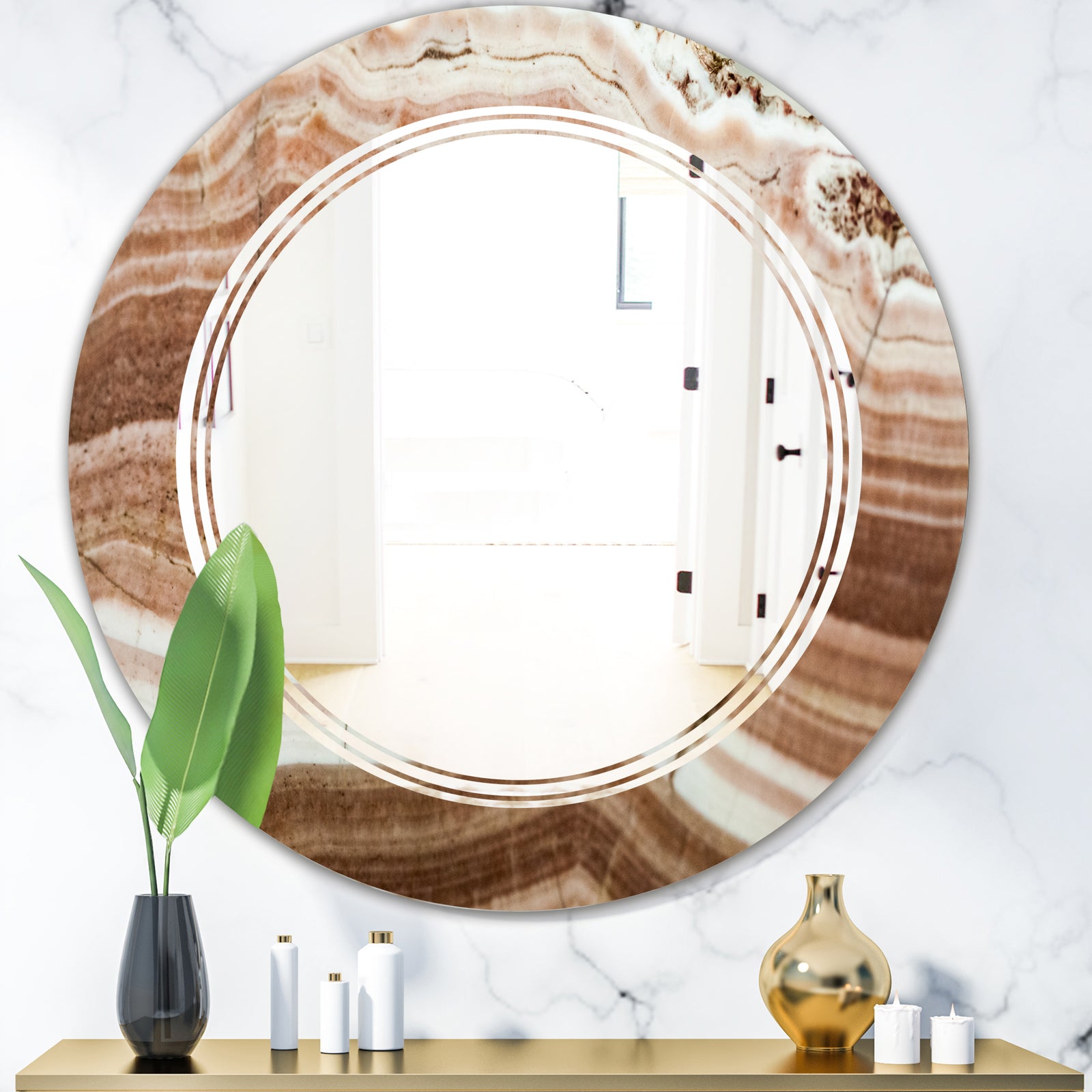 Crystals minerals and stones - Modern Round or Oval Wall Mirror - Triple C