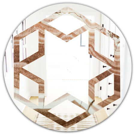 Crystals minerals and stones - Modern Round or Oval Wall Mirror - Hexagon Star