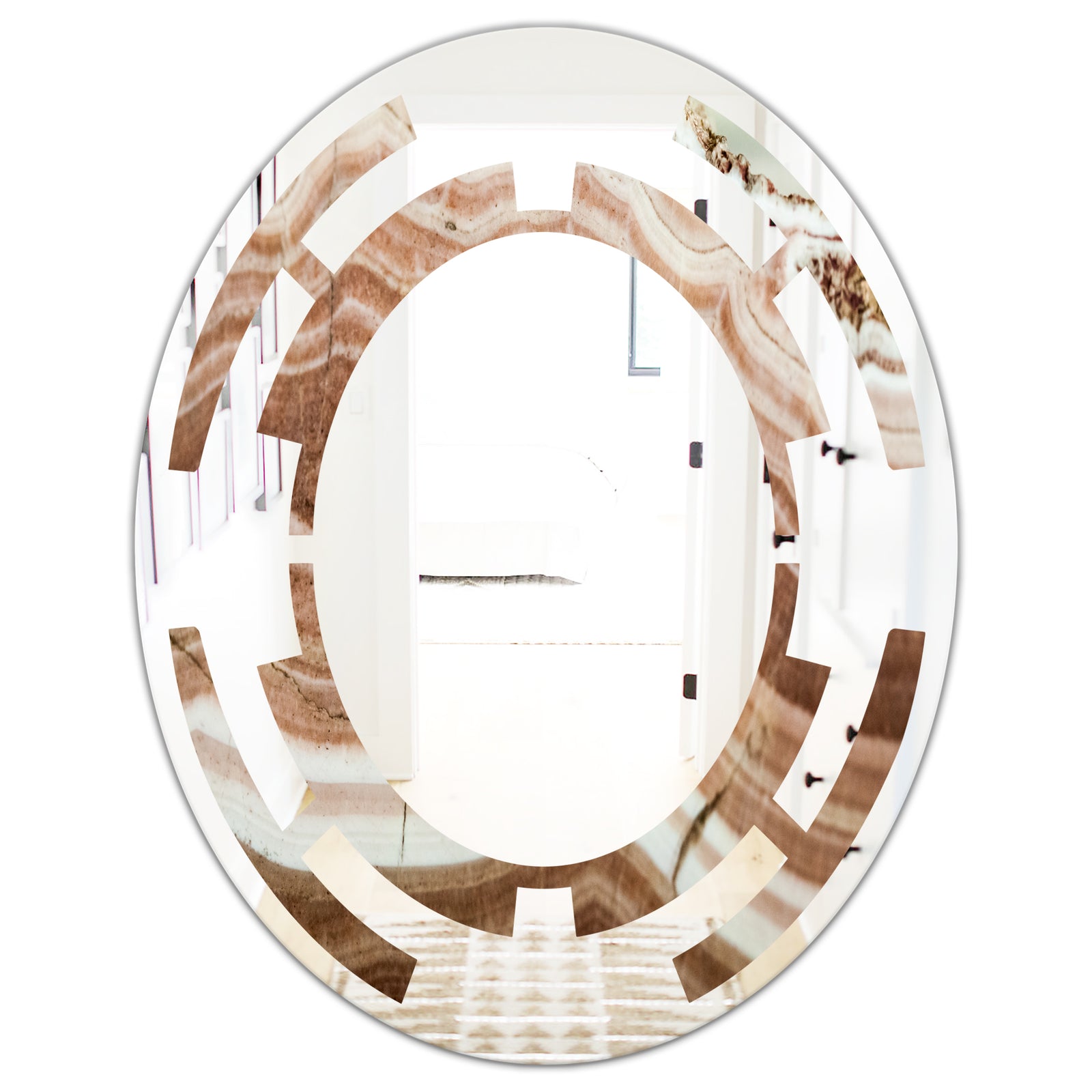 Crystals minerals and stones - Modern Round or Oval Wall Mirror - Space