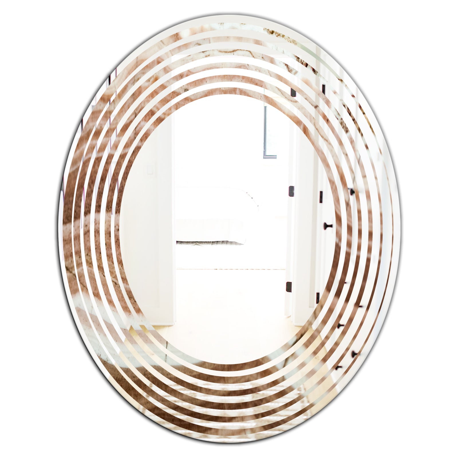 Crystals minerals and stones - Modern Round or Oval Wall Mirror - Wave