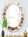 Crystals minerals and stones - Modern Round or Oval Wall Mirror - Leaves