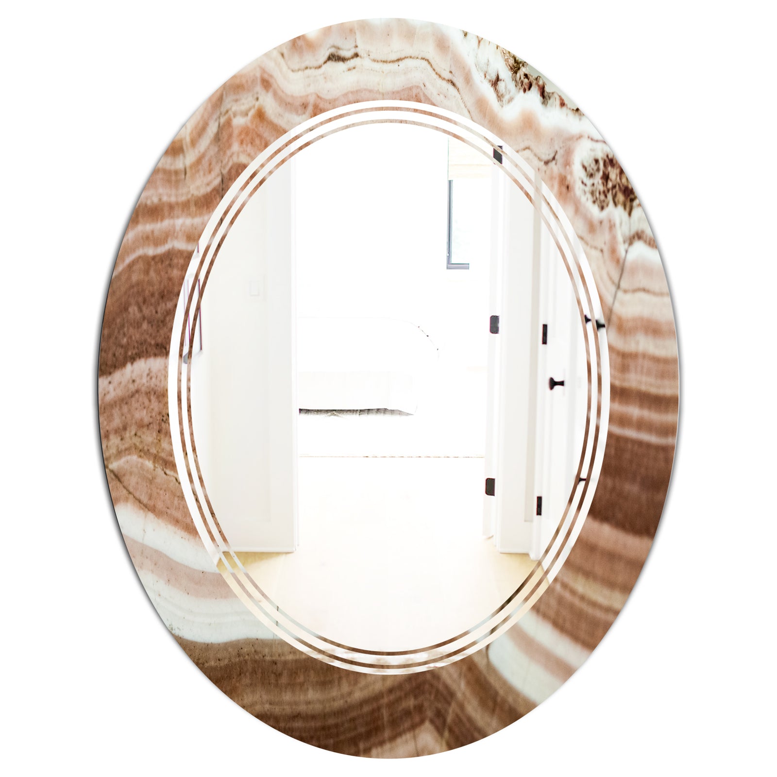 Crystals minerals and stones - Modern Round or Oval Wall Mirror - Triple C