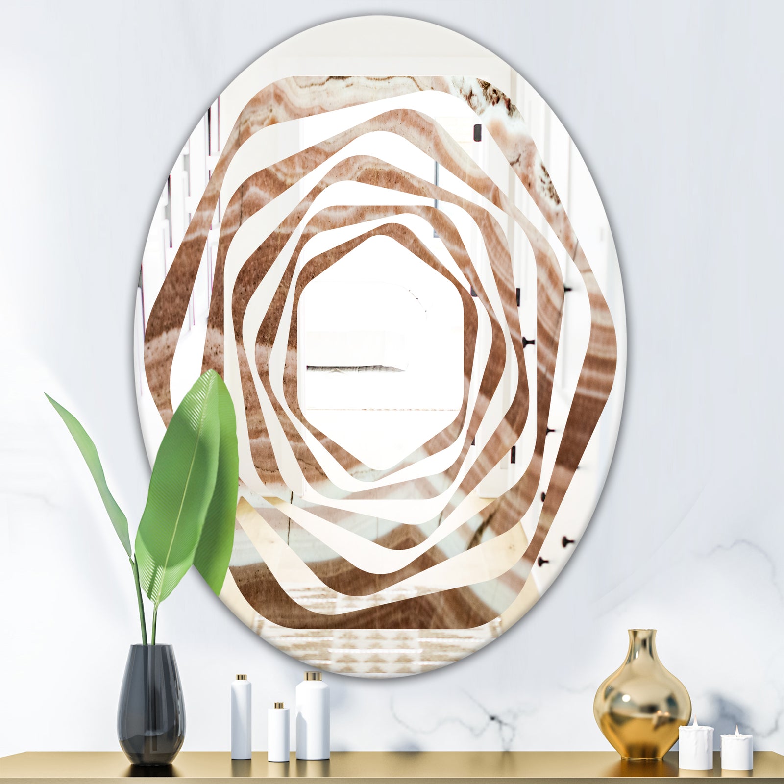Crystals minerals and stones - Modern Round or Oval Wall Mirror - Whirl