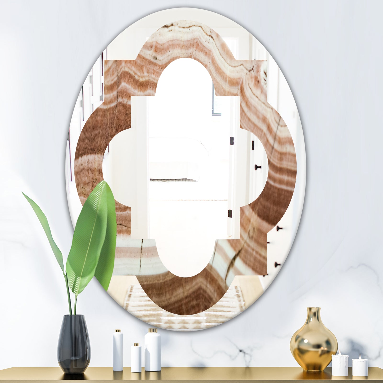 Crystals minerals and stones - Modern Round or Oval Wall Mirror - Quatrefoil