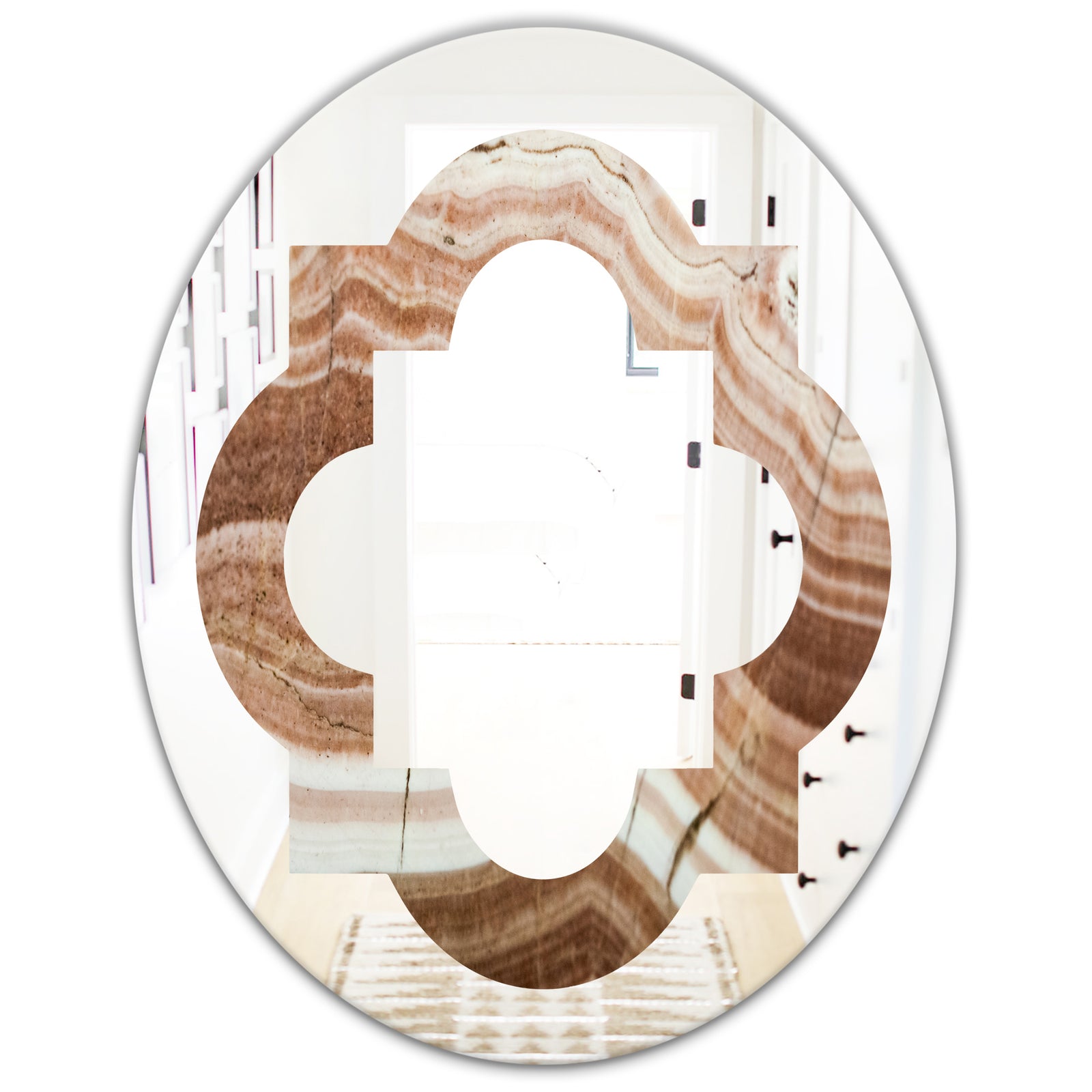 Crystals minerals and stones - Modern Round or Oval Wall Mirror - Quatrefoil