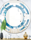 Blue crystals Agate - Modern Round or Oval Wall Mirror - Space