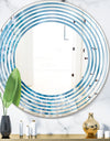Blue crystals Agate - Modern Round or Oval Wall Mirror - Wave
