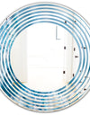 Blue crystals Agate - Modern Round or Oval Wall Mirror - Wave
