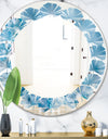 Blue crystals Agate - Modern Round or Oval Wall Mirror - Leaves