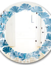 Blue crystals Agate - Modern Round or Oval Wall Mirror - Leaves
