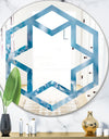 Blue crystals Agate - Modern Round or Oval Wall Mirror - Hexagon Star