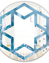 Blue crystals Agate - Modern Round or Oval Wall Mirror - Hexagon Star