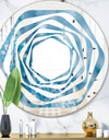 Blue crystals Agate - Modern Round or Oval Wall Mirror - Whirl
