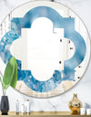 Blue crystals Agate - Modern Round or Oval Wall Mirror - Quatrefoil