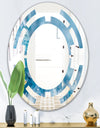 Blue crystals Agate - Modern Round or Oval Wall Mirror - Space