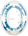 Blue crystals Agate - Modern Round or Oval Wall Mirror - Space