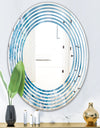 Blue crystals Agate - Modern Round or Oval Wall Mirror - Wave