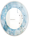 Blue crystals Agate - Modern Round or Oval Wall Mirror - Wave