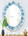 Blue crystals Agate - Modern Round or Oval Wall Mirror - Leaves