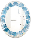 Blue crystals Agate - Modern Round or Oval Wall Mirror - Leaves