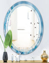 Blue crystals Agate - Modern Round or Oval Wall Mirror - Triple C