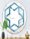 Blue crystals Agate - Modern Round or Oval Wall Mirror - Hexagon Star