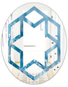 Blue crystals Agate - Modern Round or Oval Wall Mirror - Hexagon Star
