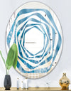 Blue crystals Agate - Modern Round or Oval Wall Mirror - Whirl