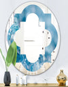 Blue crystals Agate - Modern Round or Oval Wall Mirror - Quatrefoil