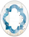 Blue crystals Agate - Modern Round or Oval Wall Mirror - Quatrefoil
