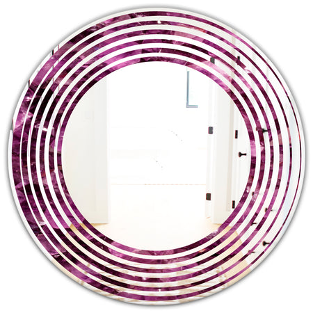 Purple Gems - Modern Round or Oval Wall Mirror - Wave