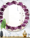 Purple Gems - Modern Round or Oval Wall Mirror - Leaves