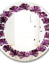 Purple Gems - Modern Round or Oval Wall Mirror - Leaves