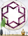Purple Gems - Modern Round or Oval Wall Mirror - Hexagon Star
