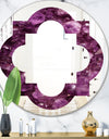 Purple Gems - Modern Round or Oval Wall Mirror - Quatrefoil