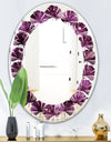 Purple Gems - Modern Round or Oval Wall Mirror - Leaves