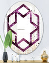 Purple Gems - Modern Round or Oval Wall Mirror - Hexagon Star