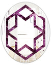 Purple Gems - Modern Round or Oval Wall Mirror - Hexagon Star