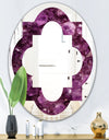 Purple Gems - Modern Round or Oval Wall Mirror - Quatrefoil