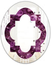 Purple Gems - Modern Round or Oval Wall Mirror - Quatrefoil