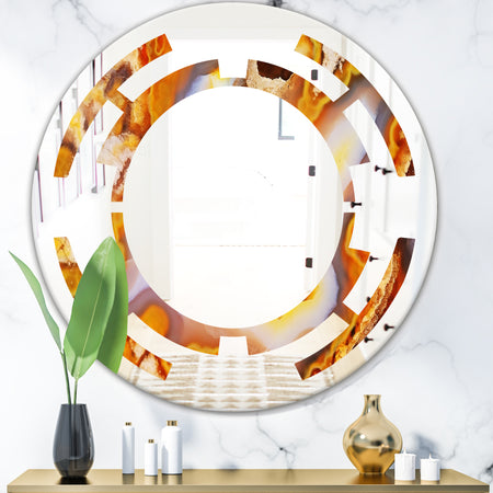 Fire With Rrystals - Modern Round or Oval Wall Mirror - Space