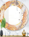 Fire With Rrystals - Modern Round or Oval Wall Mirror - Wave