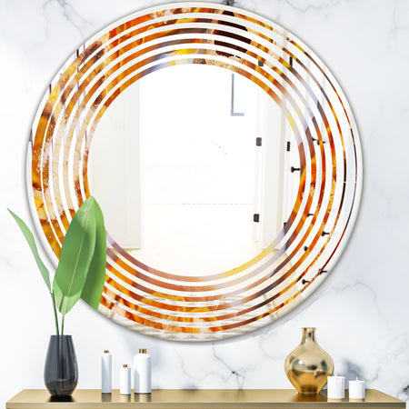 Fire With Rrystals - Modern Round or Oval Wall Mirror - Wave