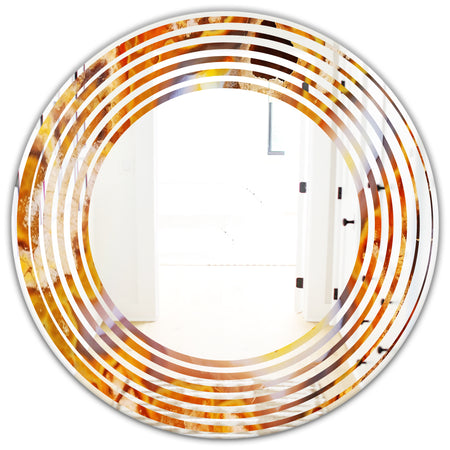 Fire With Rrystals - Modern Round or Oval Wall Mirror - Wave