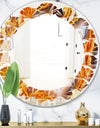 Fire With Rrystals - Modern Round or Oval Wall Mirror - Leaves