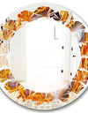 Fire With Rrystals - Modern Round or Oval Wall Mirror - Leaves